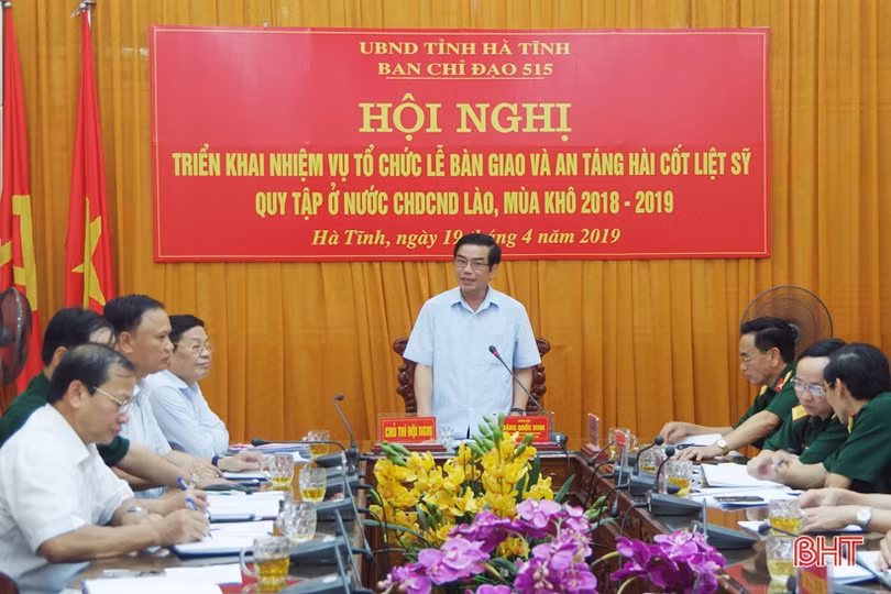 Bàn giao, an táng hài cốt liệt sỹ quy tập ở Lào đảm bảo trang nghiêm, an toàn