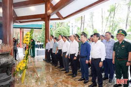Lãnh đạo tỉnh Lai Châu và TP Hải Phòng dâng hương các địa chỉ đỏ tại Hà Tĩnh