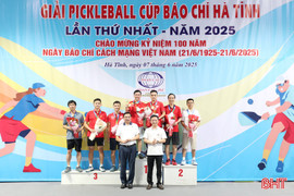 Trao thưởng Giải Pickleball Cúp Báo chí Hà Tĩnh lần thứ nhất