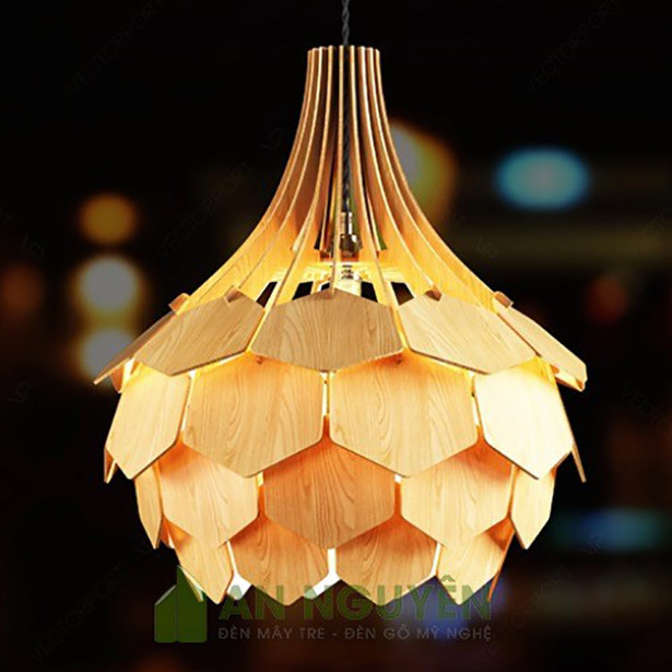 Đèn gỗ thả trần - tô điểm không gian thêm sang trọng, ấn tượng hơn