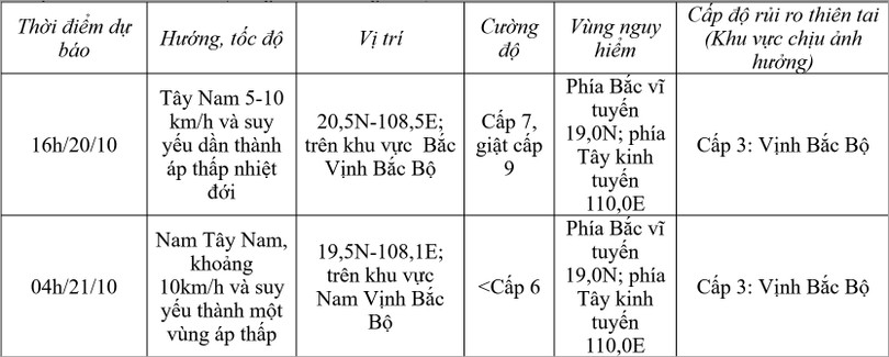 Sức gió mạnh nhất vùng gần tâm bão số 5 giật cấp 11