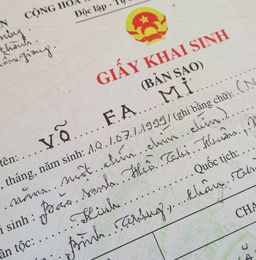 Những tên khai sinh “độc lạ” nhất Việt Nam