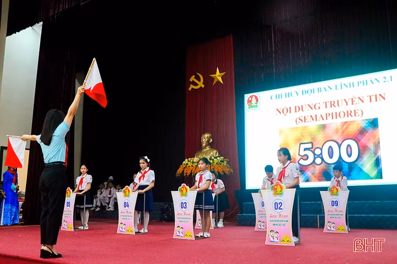 Sôi nổi tranh tài chỉ huy Đội giỏi ở huyện Kỳ Anh