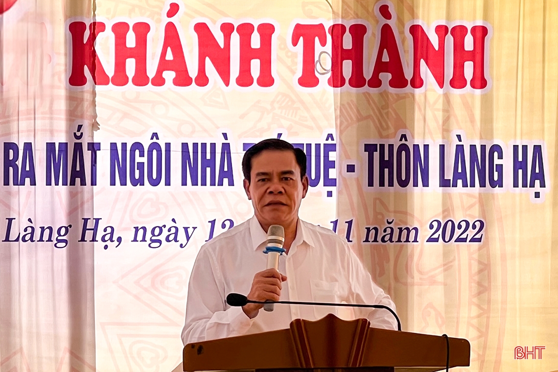 Chủ tịch UBND tỉnh Hà Tĩnh dự lễ khánh thành nhà văn hóa cộng đồng ở Đức Thọ