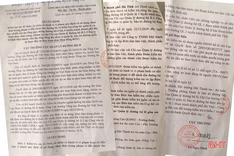 Cục Quản lý đường bộ II vào cuộc kiểm tra vi phạm đấu nối trên QL 1A ở Hà Tĩnh