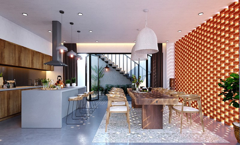 Ngôi nhà gây ấn tượng nhờ sử dụng nội thất gỗ mộc mạc