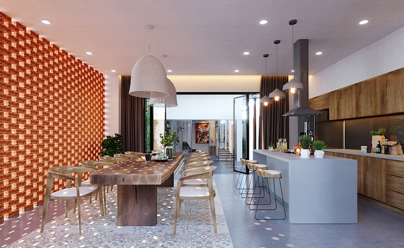 Ngôi nhà gây ấn tượng nhờ sử dụng nội thất gỗ mộc mạc