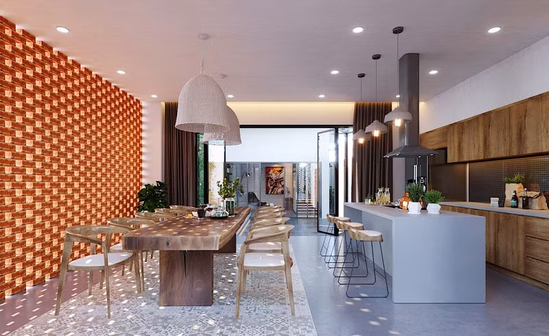 Ngôi nhà gây ấn tượng nhờ sử dụng nội thất gỗ mộc mạc