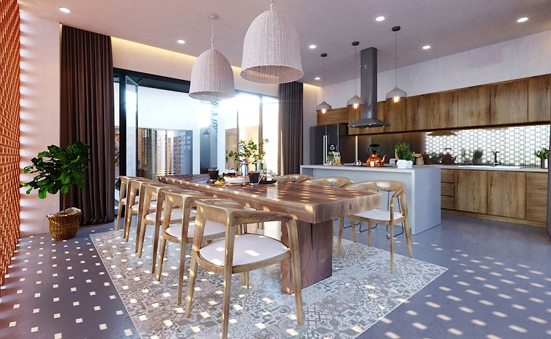 Ngôi nhà gây ấn tượng nhờ sử dụng nội thất gỗ mộc mạc