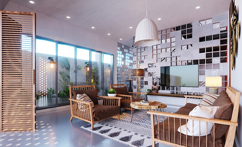 Ngôi nhà gây ấn tượng nhờ sử dụng nội thất gỗ mộc mạc