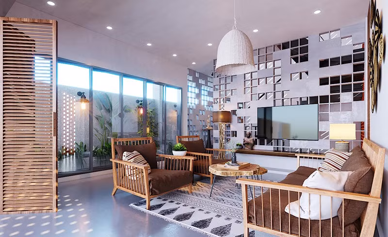 Ngôi nhà gây ấn tượng nhờ sử dụng nội thất gỗ mộc mạc