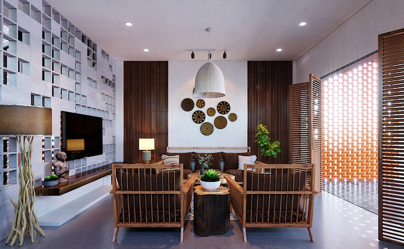 Ngôi nhà gây ấn tượng nhờ sử dụng nội thất gỗ mộc mạc