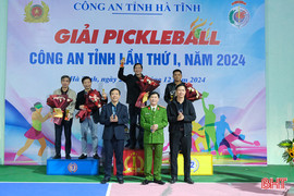 Hơn 200 VĐV tham gia giải Pickleball Công an Hà Tĩnh lần thứ nhất