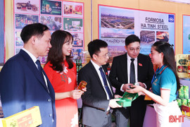 Có gì ở gian hàng trưng bày sản phẩm bên lề Đại hội Đảng bộ tỉnh Hà Tĩnh?