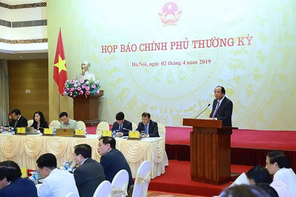 Bộ trưởng, Chủ nhiệm VPCP Mai Tiến Dũng thông tin với báo chí. Ảnh: VGP/Nhật Bắc Họp báo Chính phủ thường kỳ tháng 3 giải đáp nhiều vấn đề dư luận quan tâm