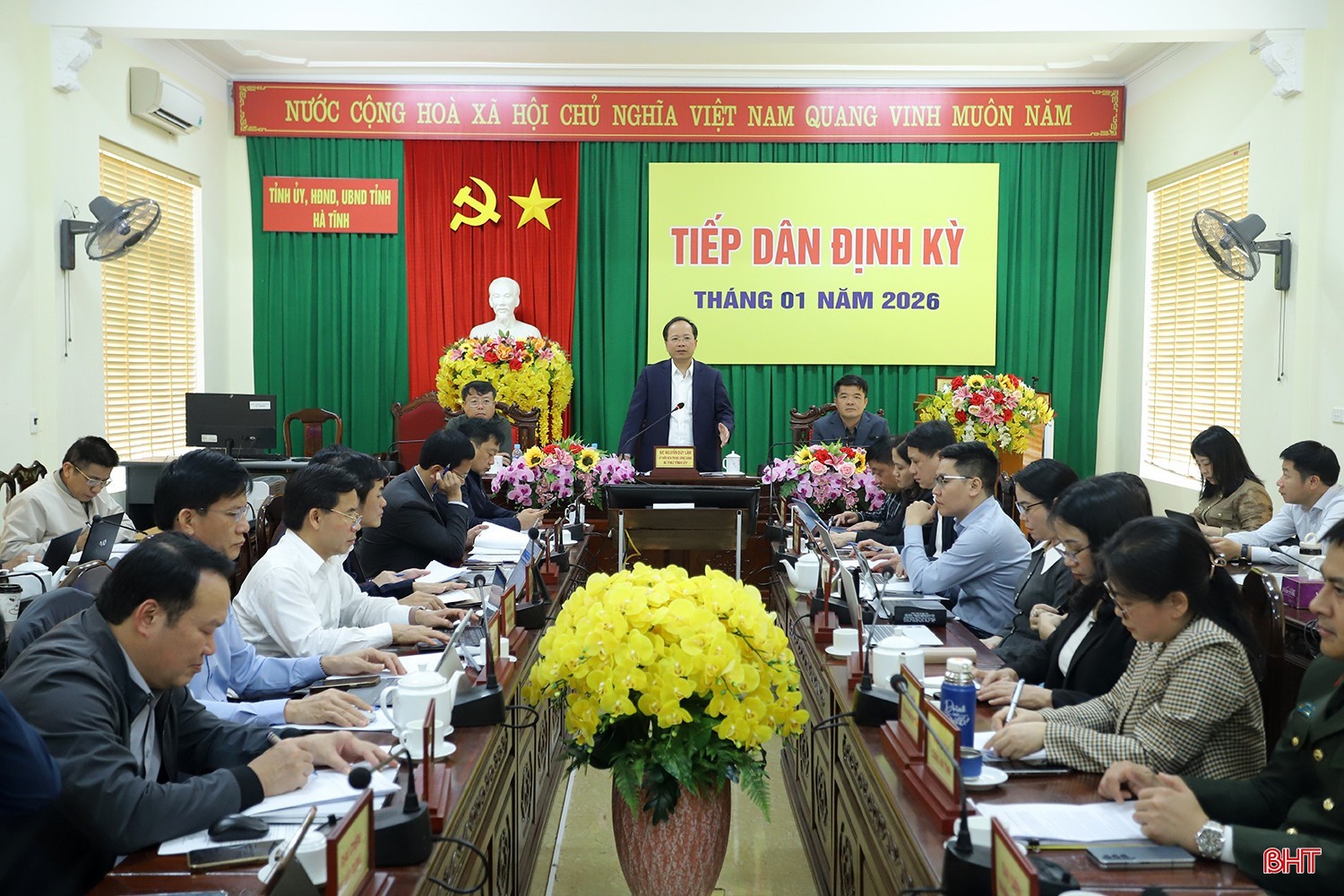 Bí thư Tỉnh ủy Nguyễn Duy Lâm, Trưởng ban Nội chính Tỉnh ủy Trần Nhật Tân, Phó Chủ tịch Thường trực HĐND tỉnh Dương Tất Thắng chủ trì tiếp công dân tháng 1/2026.