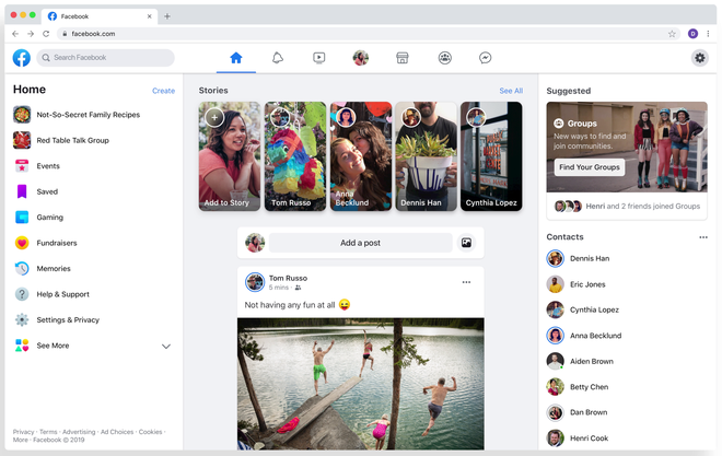 Facebook công bố giao diện hoàn toàn mới