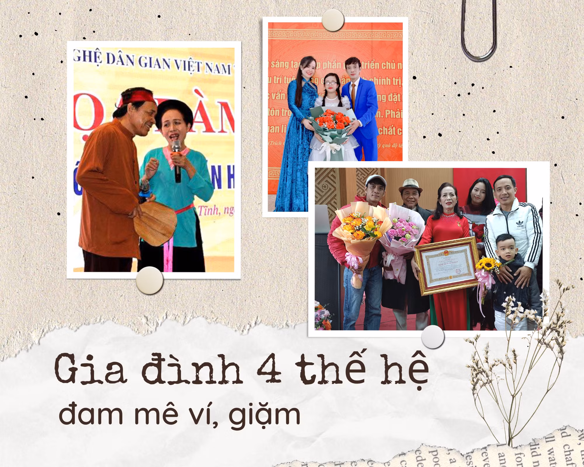 Gia đình 4 thế hệ đam mê ví, giặm