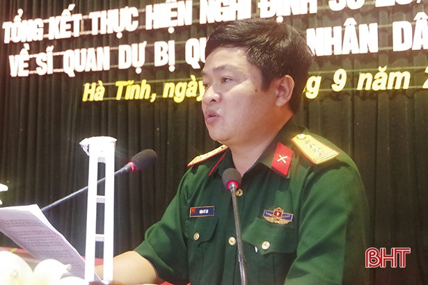 Đơn vị nhận quân đánh giá cao chất lượng nguồn sĩ quan dự bị của Hà Tĩnh