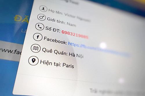 Thông tin chi tiết của một người dùng Facebook, được tìm kiếm bằng một trong những công cụ quảng cáo rầm rộ trên Google. Số điện thoại bị “ăn cắp” qua Facebook thế nào