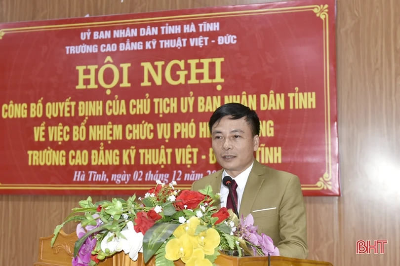 Bổ nhiệm Phó Hiệu trưởng Trường Cao đẳng Kỹ thuật Việt – Đức Hà Tĩnh