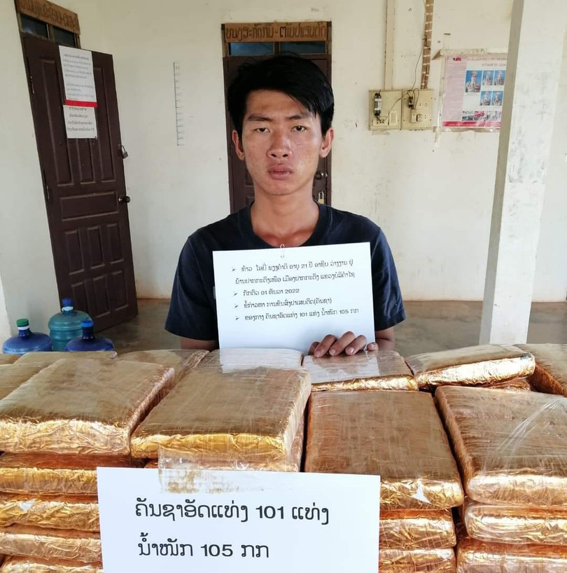 Dùng xe máy vận chuyển hơn 1 tạ cần sa ở Bolikhamxay, tỉnh giáp Hà Tĩnh