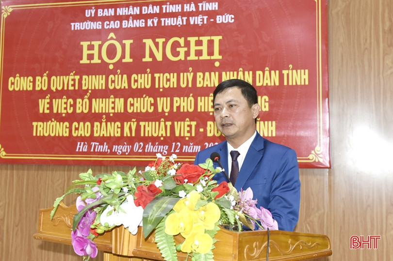 Bổ nhiệm Phó Hiệu trưởng Trường Cao đẳng Kỹ thuật Việt – Đức Hà Tĩnh