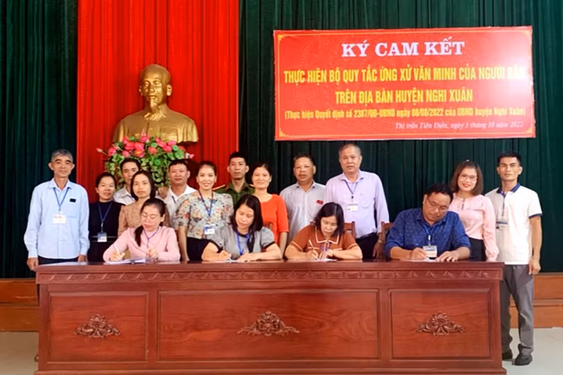 Bộ quy tắc ứng xử văn minh - yếu tố cốt lõi trong xây dựng NTM kiểu mẫu ở Nghi Xuân