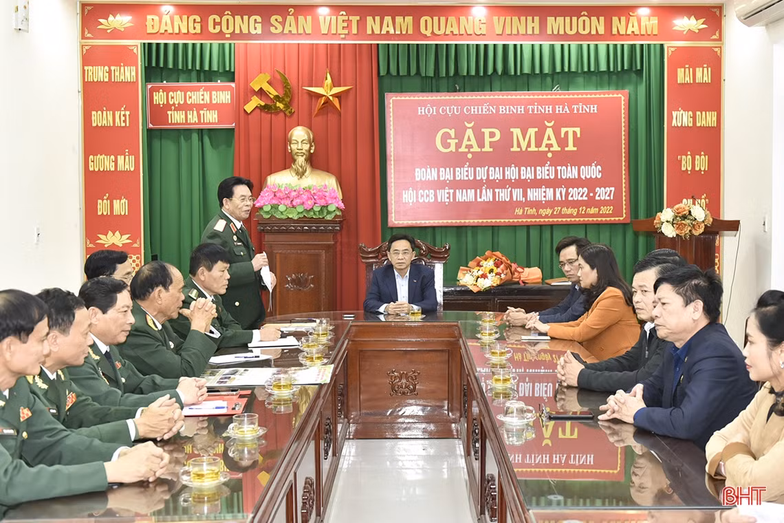Gặp mặt đoàn đại biểu Hà Tĩnh dự Đại hội đại biểu Hội CCB Việt Nam