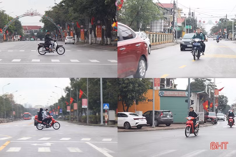 Hà Tĩnh: Nhiều người dân “đầu trần” điều khiển xe máy du xuân