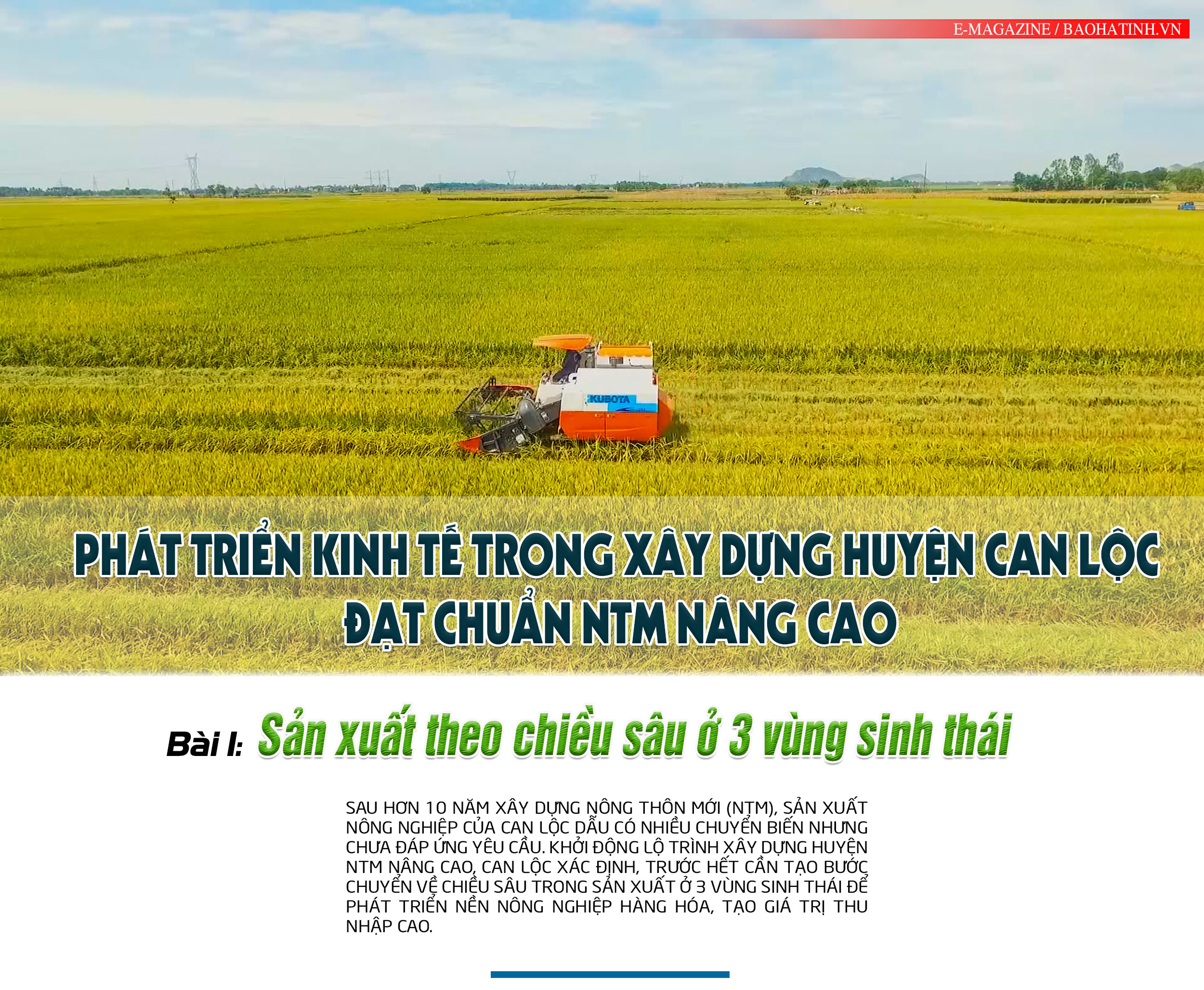 Phát triển kinh tế trong xây dựng huyện Can Lộc đạt chuẩn NTM nâng cao (bài 1): Sản xuất theo chiều sâu ở 3 vùng sinh thái ảnh 1 Phát triển kinh tế trong xây dựng huyện Can Lộc đạt chuẩn NTM nâng cao (bài 1): Sản xuất theo chiều sâu ở 3 vùng sinh thái