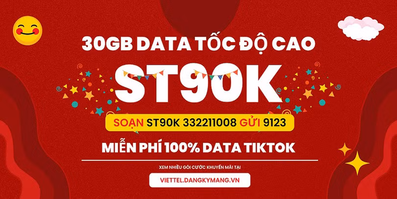 Gói cước Viettel ST90K - thỏa sức xem TikTok không giới hạn