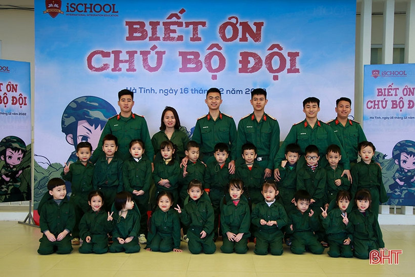 Học sinh mầm non iSchool Hà Tĩnh hào hứng trải nghiệm cùng Chương trình “Biết ơn chú bộ đội”