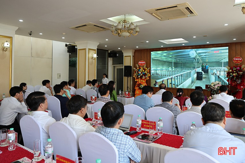 Các đại biểu theo dõi phóng sự "Nông nghiệp hữu cơ – Hướng đi bền vững của nông dân Hà Tĩnh". bqbht_br_img-9951.jpg