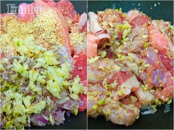mon diem heo nuong quan cai xanh thom ngon la mieng de an vo cung