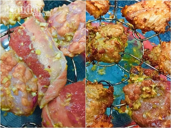 mon diem heo nuong quan cai xanh thom ngon la mieng de an vo cung