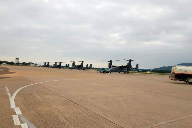 “Chim ưng biển” CV-22 Osprey của Mỹ lần đầu hạ cánh ở Việt Nam