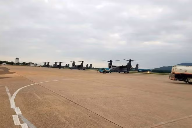 “Chim ưng biển” CV-22 Osprey của Mỹ lần đầu hạ cánh ở Việt Nam