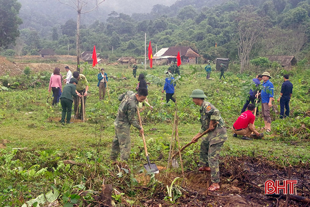 Bộ đội Biên phòng Hà Tĩnh trồng 10.000 cây xanh đầu năm mới Kỷ Hợi