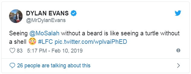 Mohamed Salah bị ví như “rùa không mai” sau khi cạo râu