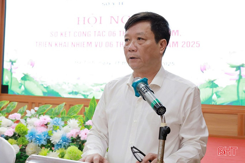 Giám đốc Sở Y tế Hà Tĩnh Nguyễn Minh Đức phát biểu tại hội nghị. bqbht_br_ddd.jpg