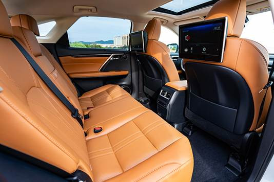 Màn hình giải trí cho người ngồi sau trên Lexus RX phiên bản 2020. Lexus RX 2020 - SUV hạng sang cho doanh nhân ưa trải nghiệm