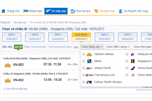 loat ve may bay gia re va tour he uu dai