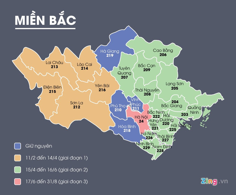 ma vung dien thoai co dinh moi cua 63 tinh thanh