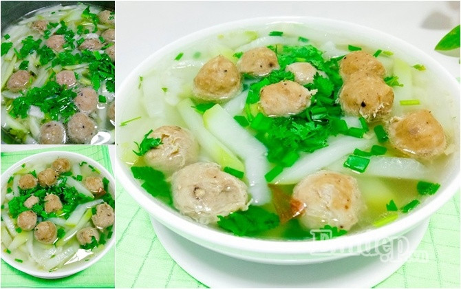 canh bau thit bo vien thanh mat cho mam com cuoi tuan