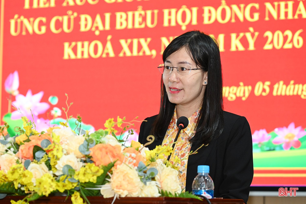 Bà Trần Thị Quỳnh Trang - Viên chức Trung tâm Văn hóa, Điện ảnh và Xúc tiến Du lịch Hà Tĩnh trình bày chương trình hành động.