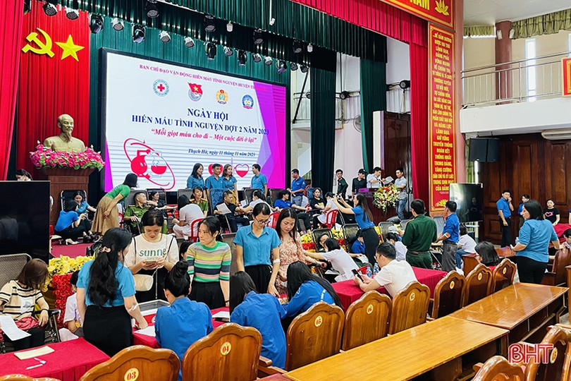 Thu về 216 đơn vị máu tại ngày hội hiến máu tình nguyện ở Thạch Hà