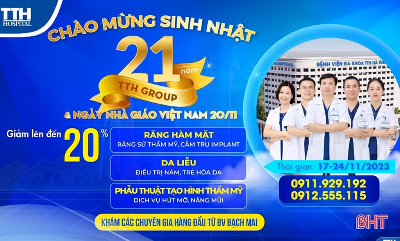 Nhiều dịch vụ được ưu đãi đặc biệt 20% tại Bệnh viện Đa khoa TTH Hà Tĩnh