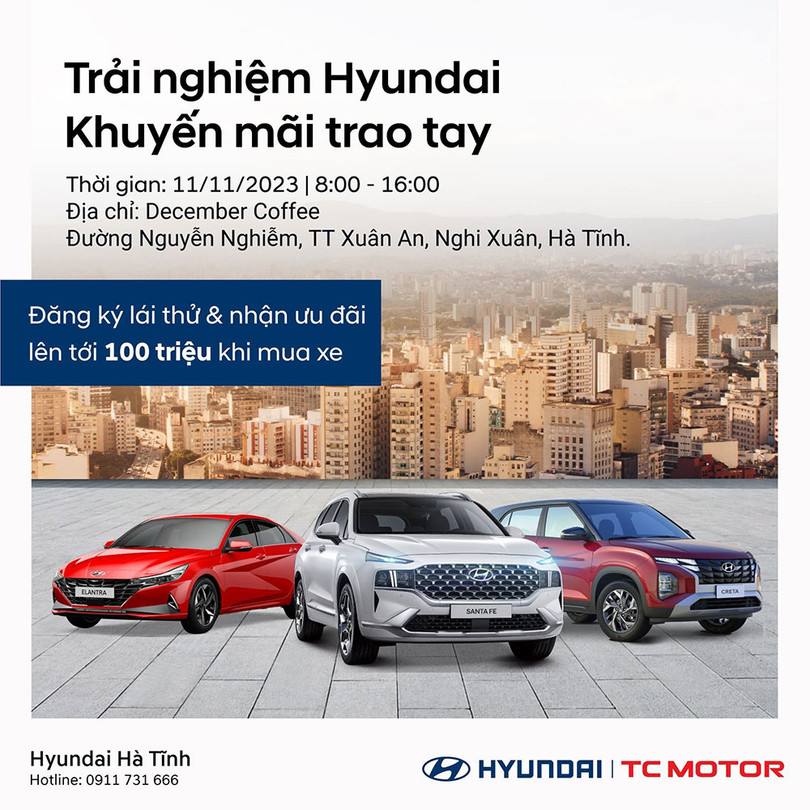 Lái thử xe Hyundai tại Nghi Xuân