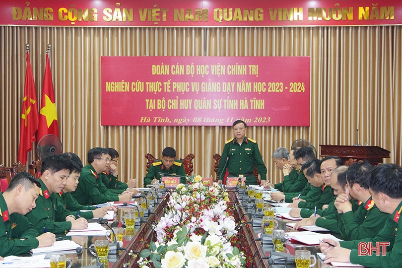 Nghiên cứu thực tế nhiệm vụ quân sự, quốc phòng tại Hà Tĩnh